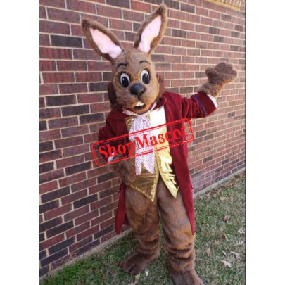 Red Suit Easter Bunny Mascot Costume