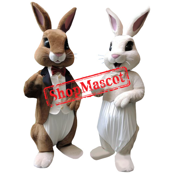 Brown or White Easter Bunny Mascot Costume