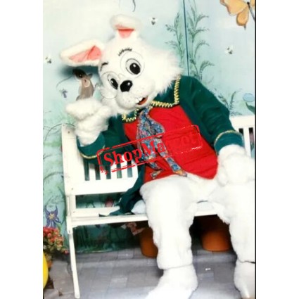 Happy Green Suit Easter Bunny Mascot Costume