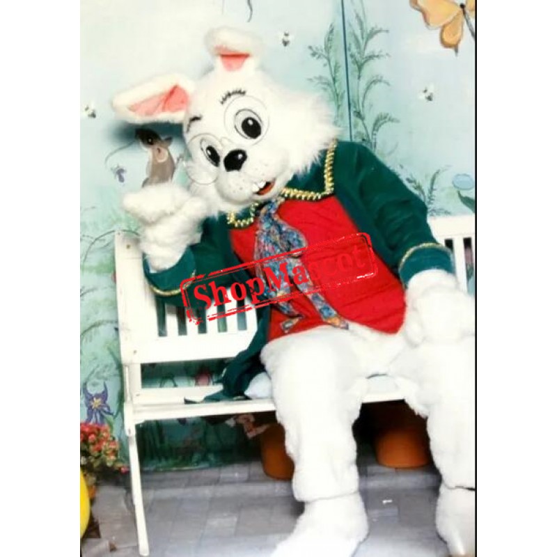 Happy Green Suit Easter Bunny Mascot Costume