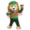 Happy Green Suit Lion Mascot Costume
