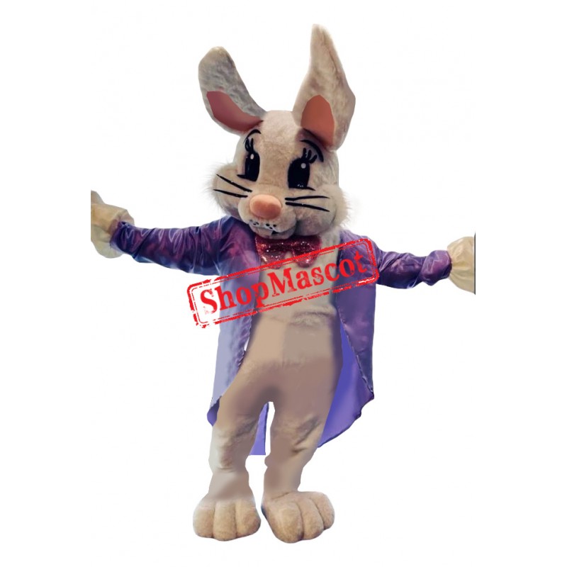 Happy Lightweight Brown Bunny Mascot Costume