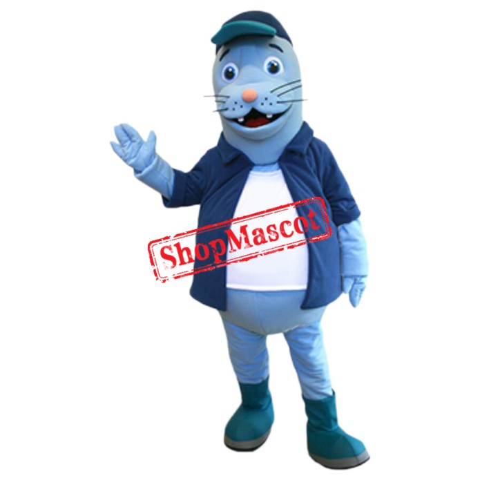 Blue Deluxe Realistic Sea Lion Mascot Costume