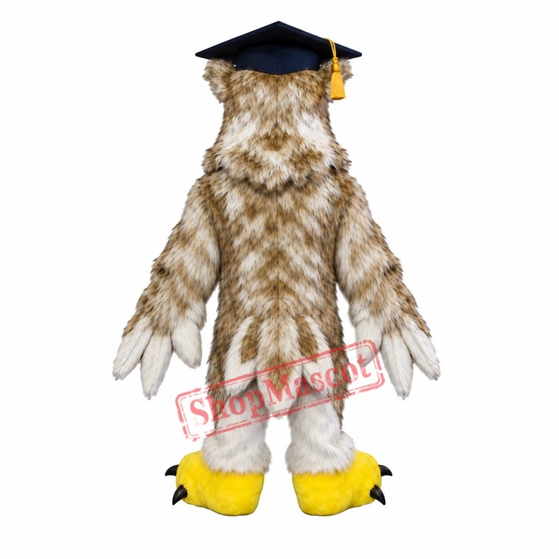Deluxe Realistic Grey Owl Mascot Costume