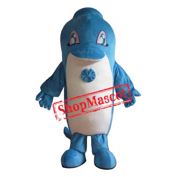 Affordable Realistic Blue Dolphin Mascot Costume