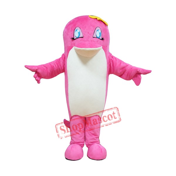Affordable Realistic Pink Dolphin Mascot Costume