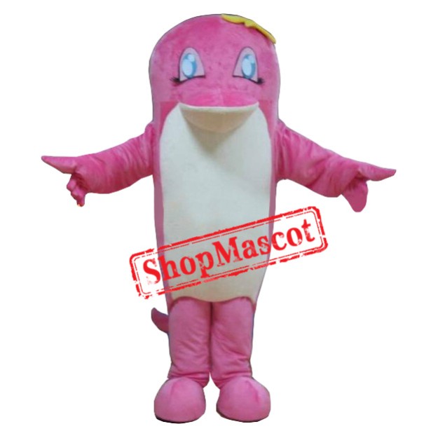 Affordable Realistic Pink Dolphin Mascot Costume