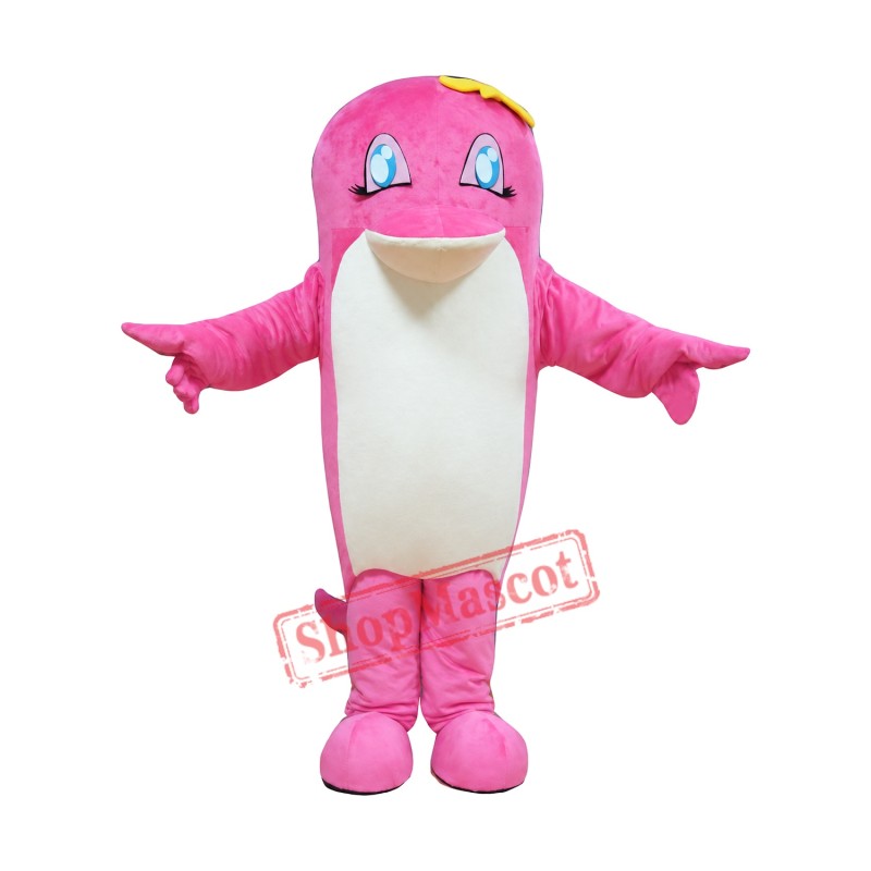 Affordable Realistic Pink Dolphin Mascot Costume Affordable Realistic Pink Dolphin Mascot Costume