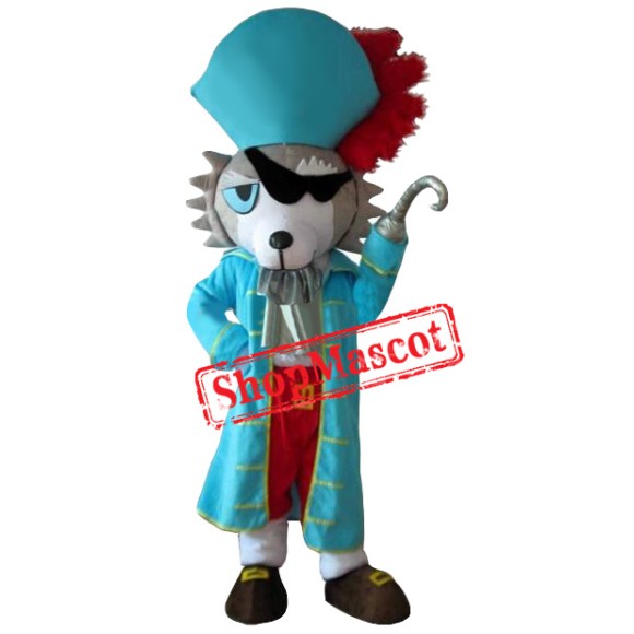 Deluxe Realistic Pirate Wolf Mascot Costume