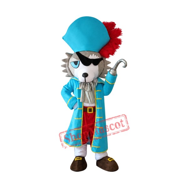 Deluxe Realistic Pirate Wolf Mascot Costume