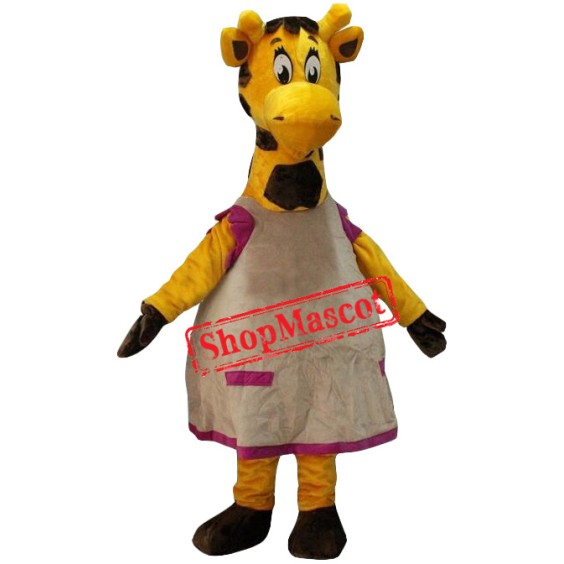 Happy Realistic Blue Giraffe Mascot Costume Happy Realistic Blue Giraffe Mascot Costume