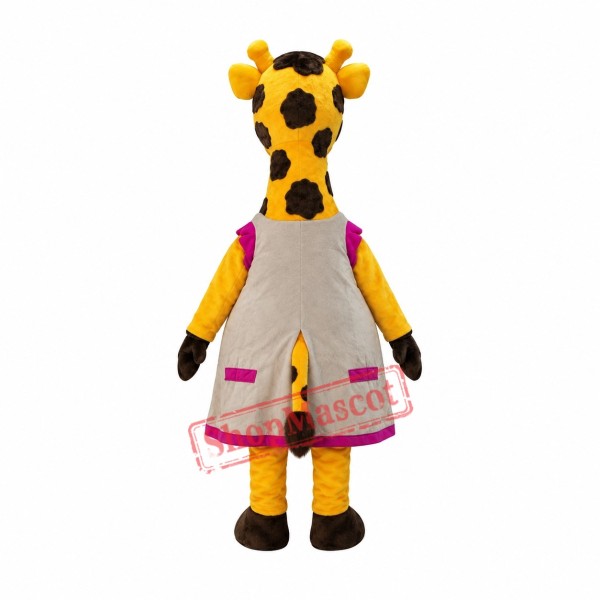 Happy Realistic Blue Giraffe Mascot Costume Happy Realistic Blue Giraffe Mascot Costume