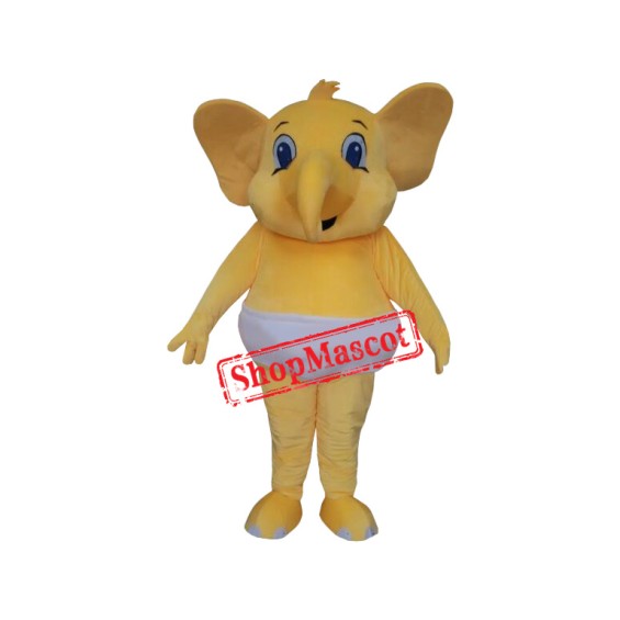 Affordable Realistic Yellow Elephant Mascot Costume