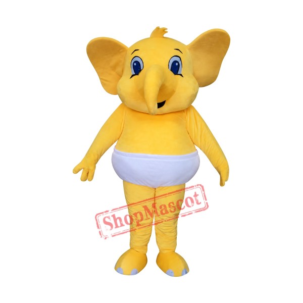 Affordable Realistic Yellow Elephant Mascot Costume