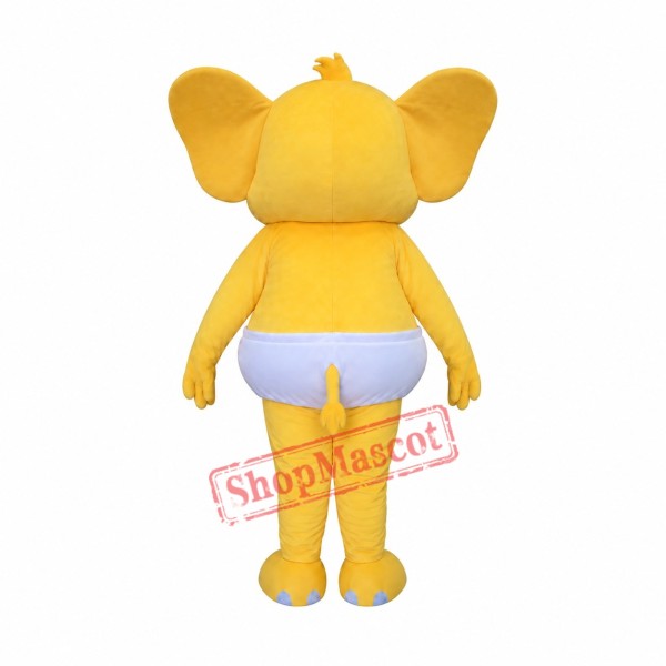 Affordable Realistic Yellow Elephant Mascot Costume Affordable Realistic Yellow Elephant Mascot Costume