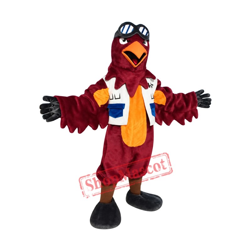Realistic Aviator Eagle Mascot Costume Realistic Aviator Eagle Mascot Costume