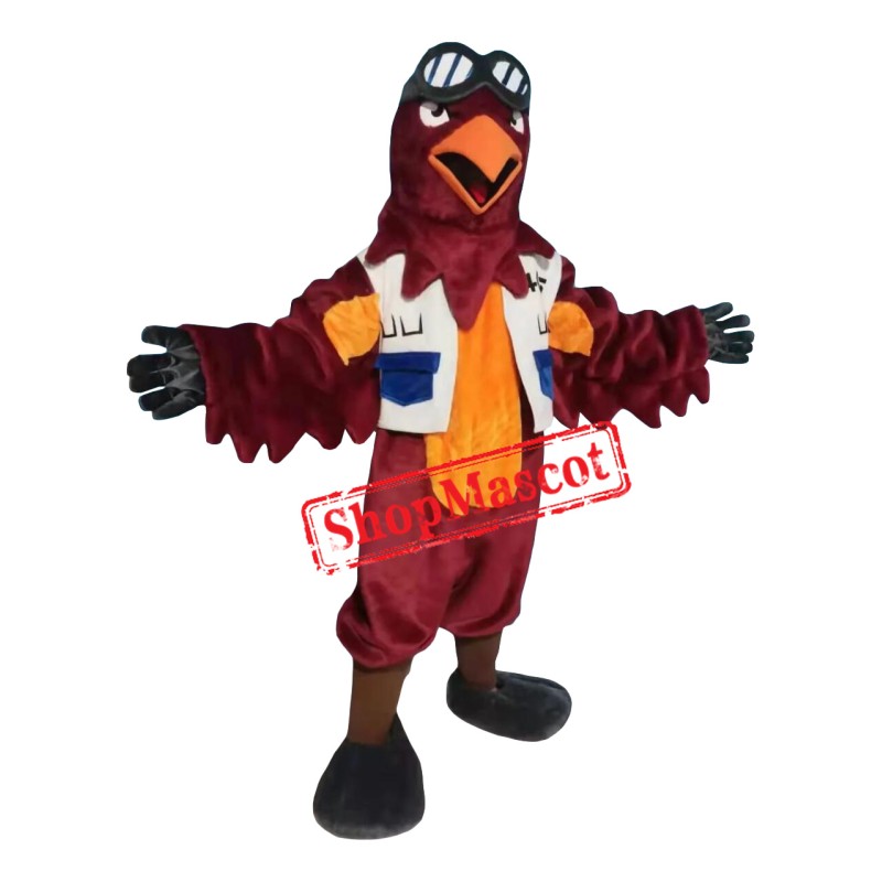 Realistic Aviator Eagle Mascot Costume