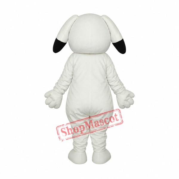 Black Ears White Dog Mascot Adult Costume Free Shipping Black Ears White Dog Mascot Adult Costume Free Shipping