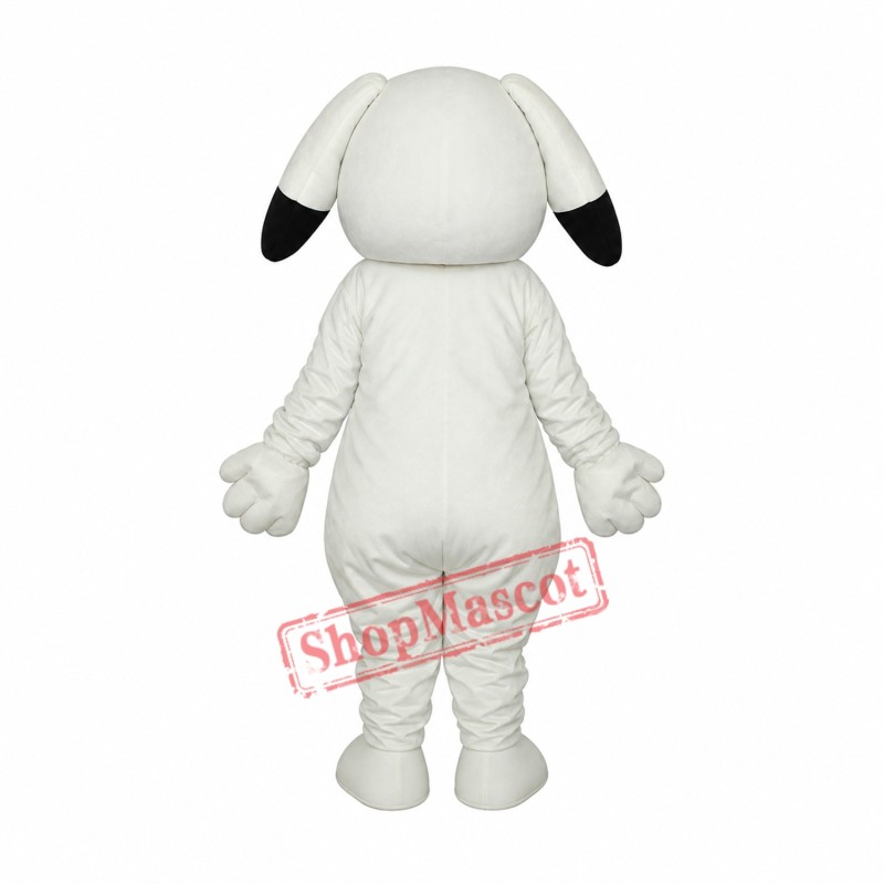 Black Ears White Dog Mascot Adult Costume Free Shipping Black Ears White Dog Mascot Adult Costume Free Shipping