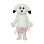 Black Ears White Dog Mascot Adult Costume Free Shipping