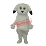 Black Ears White Dog Mascot Adult Costume Free Shipping
