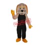 Black Orange Lucky Dog Mascot Adult Costume Free Shipping