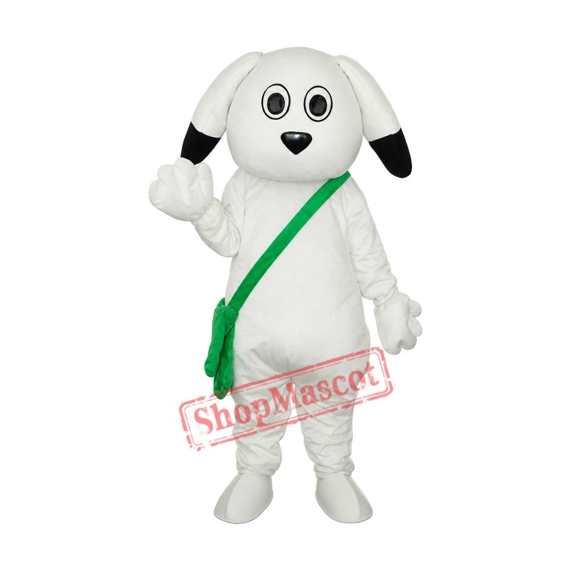 Green Bag White Dog Mascot Adult Costume Free Shipping Green Bag White Dog Mascot Adult Costume Free Shipping