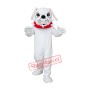 White Angry Dog Adult Mascot Costume Free Shipping