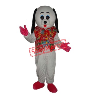 White Dog Mascot Adult Costume Free Shipping