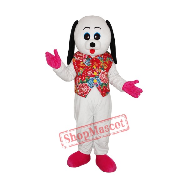 White Dog Mascot Adult Costume Free Shipping