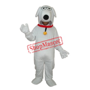 White Dog with Necklet Mascot Adult Costume Free Shipping