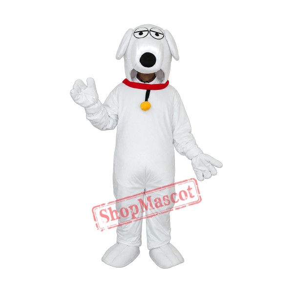 White Dog with Necklet Mascot Adult Costume Free Shipping