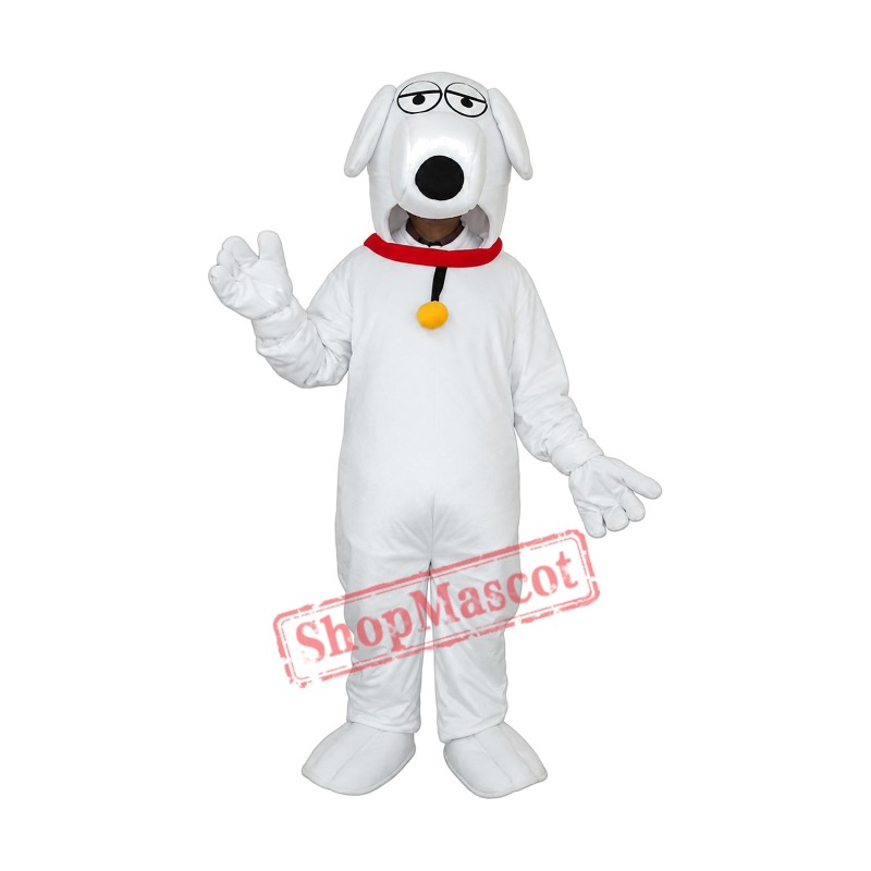 White Dog with Necklet Mascot Adult Costume Free Shipping White Dog with Necklet Mascot Adult Costume Free Shipping