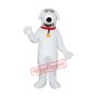 White Dog with Necklet Mascot Adult Costume Free Shipping