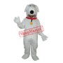 White Dog with Necklet Mascot Adult Costume Free Shipping