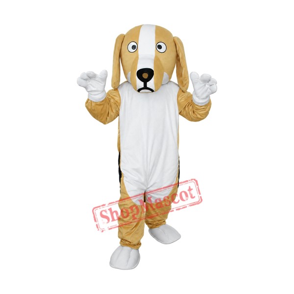Khaki and White Dog Mascot Adult Costume Free Shipping Khaki and White Dog Mascot Adult Costume Free Shipping