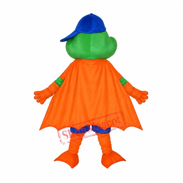 Happy Frog with Blue Hat Adult Mascot Costume Free Shipping Happy Frog with Blue Hat Adult Mascot Costume Free Shipping