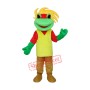 Yellow Green Red Frog Prince Mascot Adult Costume Free Shipping