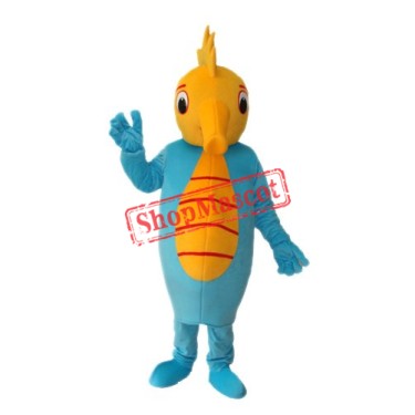 Seahorse costume blue seahorse mascot for adult costume full-fle Free Shipping