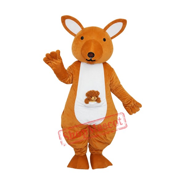 Yellow Kangaroo Mascot Adult Costume Free Shipping