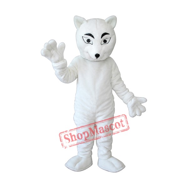 White Fox Mascot Adult Costume Free Shipping