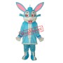 Blue Rabbit in Padded Coat Mascot Adult Costume Free Shipping