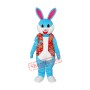 Blue Rabbit in Red Vest Mascot Adult Costume Free Shipping