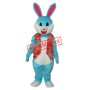 Blue Rabbit in Red Vest Mascot Adult Costume Free Shipping