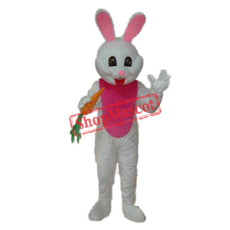 Easter Bunny with Carrot Mascot Adult Costume Free Shipping
