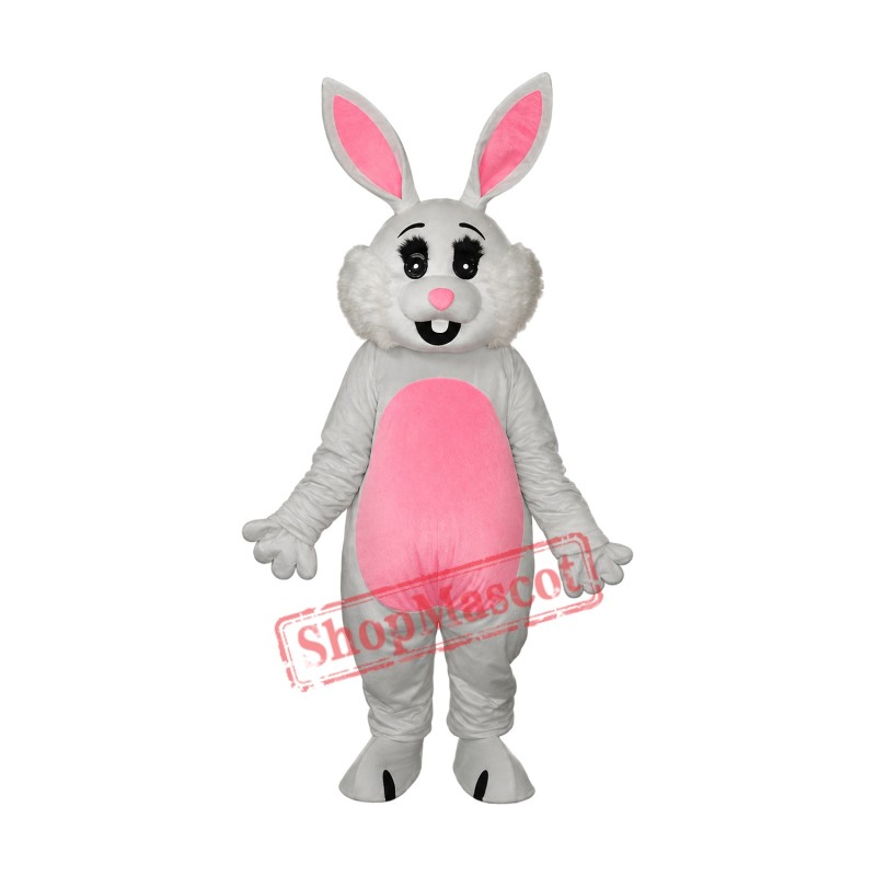Pink Ears Rabbit Mascot Adult Costume Free Shipping