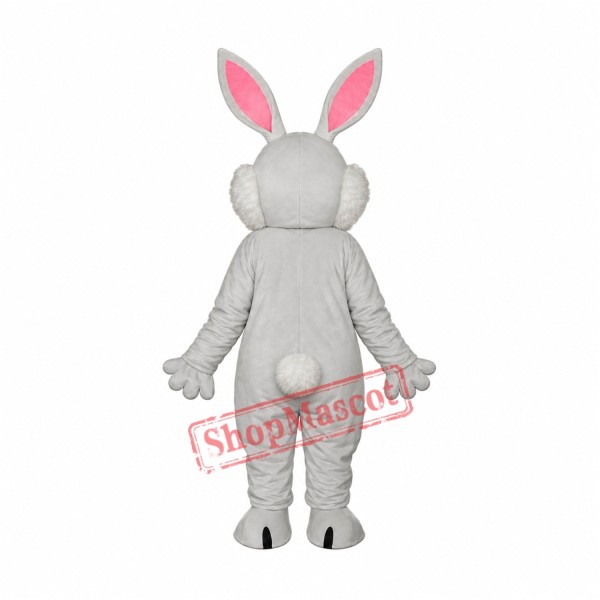 Pink Ears Rabbit Mascot Adult Costume Free Shipping