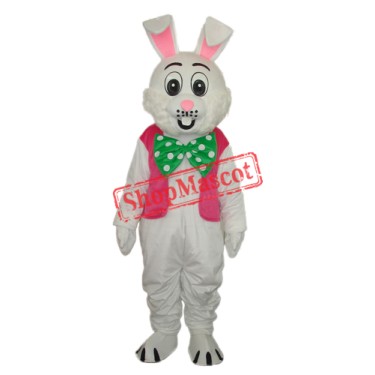 Pink Vest Rabbit Mascot Adult Costume Free Shipping