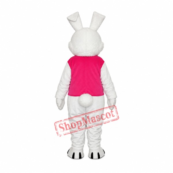 Pink Vest Rabbit Mascot Adult Costume Free Shipping Pink Vest Rabbit Mascot Adult Costume Free Shipping
