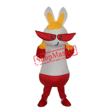 Yellow Hat Rabbit Mascot Adult Costume Free Shipping